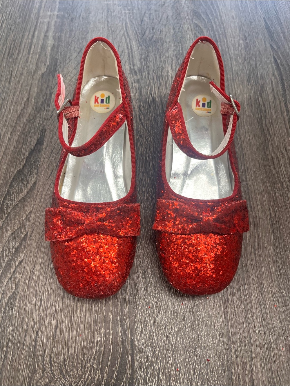 Kids Red Glitter Mary Jane Dress Shoes with Bow Dorthy Wizard of Oz Costume